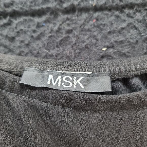 MSK Womens Skirt Black Size XL 100% Polyester Elastic Waist A-Line Stretch - Picture 5 of 12